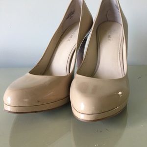 3/$30     Nine West Nude heels with small platform